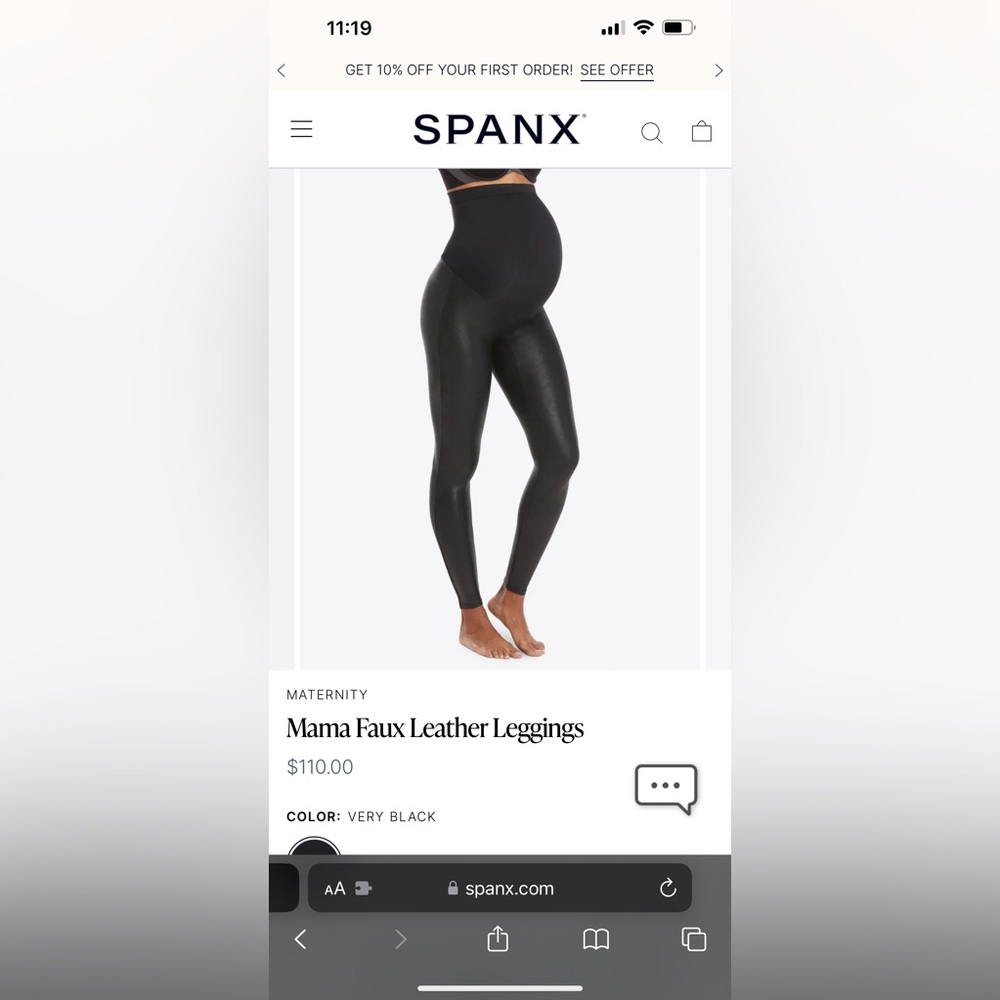 Spanx maternity leather leggings